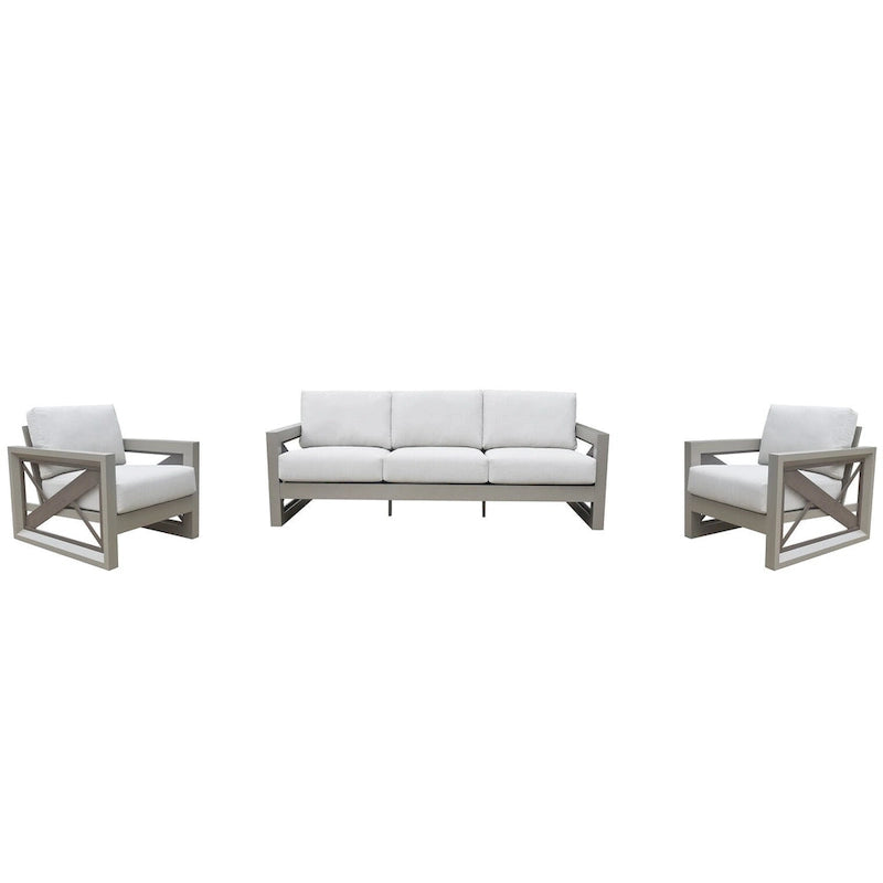 Diglur 3-Piece Outdoor Lounge Set, Gray