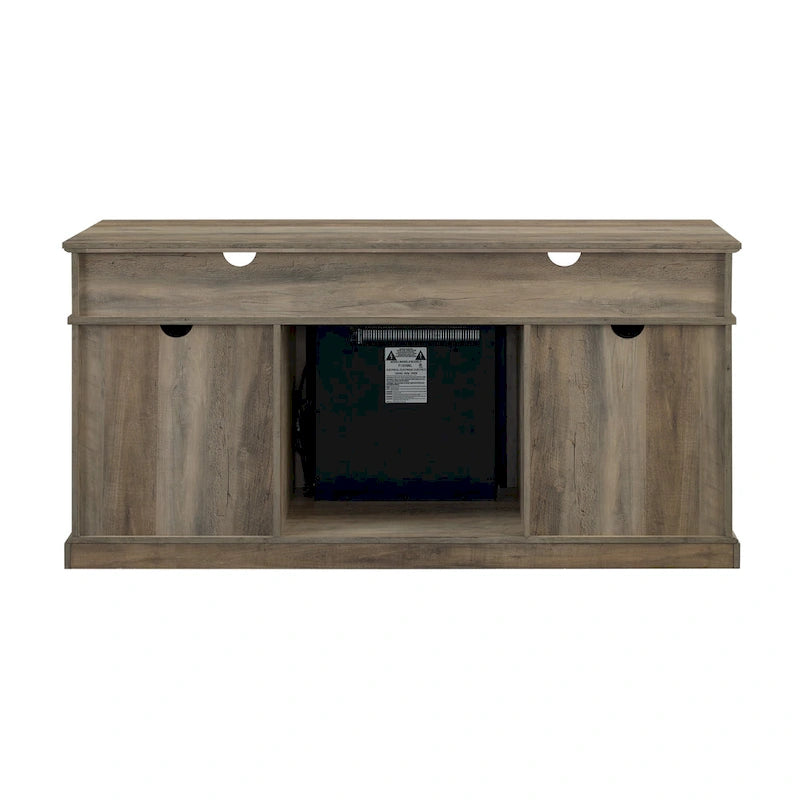Meuble TV de cheminée avec portes de grange Middlebrook de 60 po