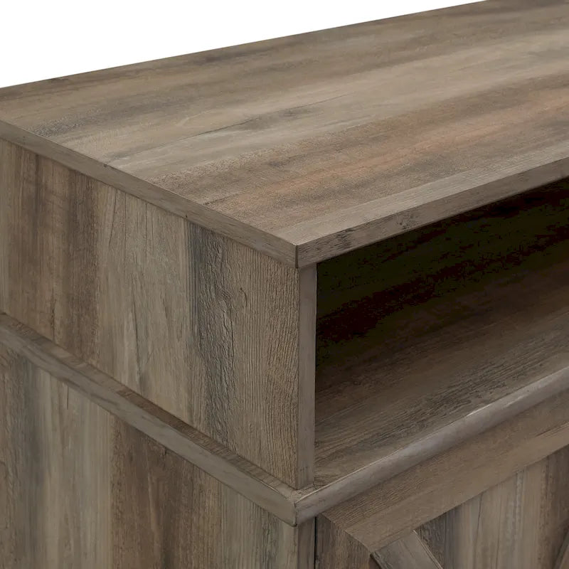 Meuble TV de cheminée avec portes de grange Middlebrook de 60 po