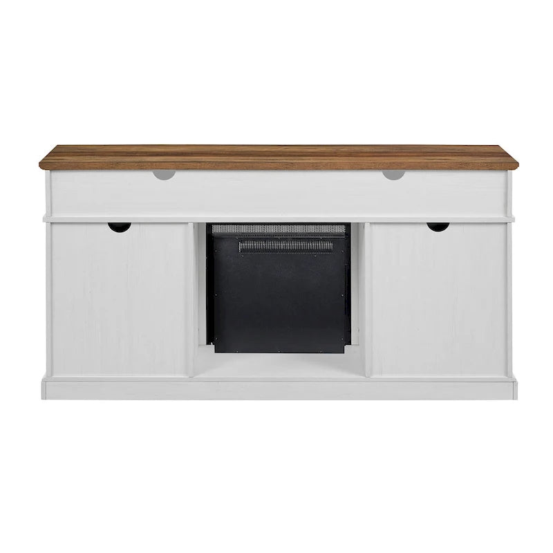 Meuble TV de cheminée avec portes de grange Middlebrook de 60 po