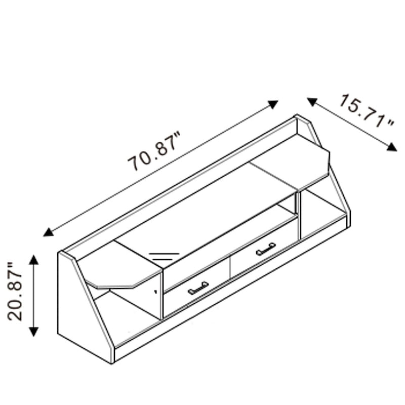 Meuble TV de rangement multifonctionnel Kax contemporain blanc de 70 pouces en verre par Furniture of America