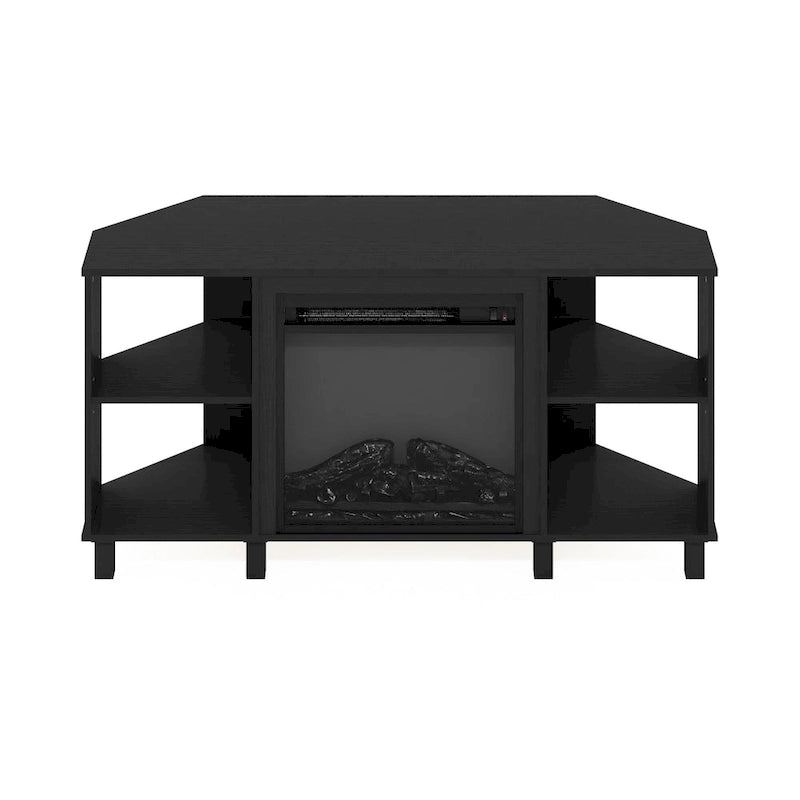 Meuble TV d'angle pour cheminée Furinno Jensen avec pieds en métal, pour téléviseurs jusqu'à 55 pouces