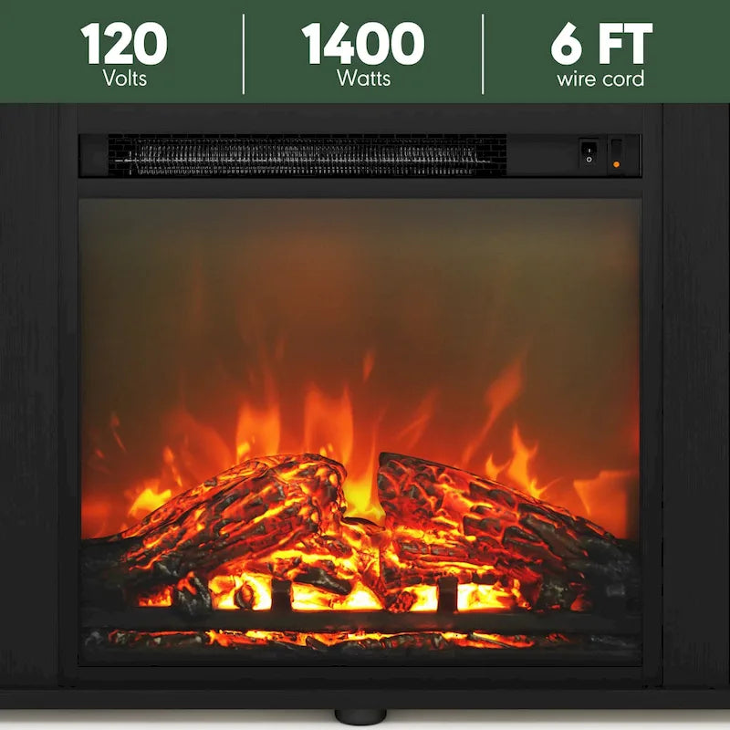 Meuble TV d'angle pour cheminée Furinno Jensen avec pieds en métal, pour téléviseurs jusqu'à 55 pouces
