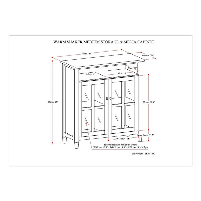 Meuble de rangement média WYNDENHALL Norfolk en bois - 39La x 16P x 42H