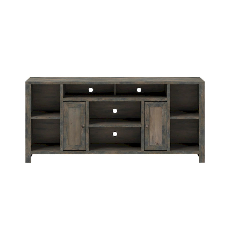 Meuble TV Bridgevine Home Joshua Creek de 74 pouces pour téléviseurs jusqu'à 85 pouces, aucun assemblage requis, finition bois de grange