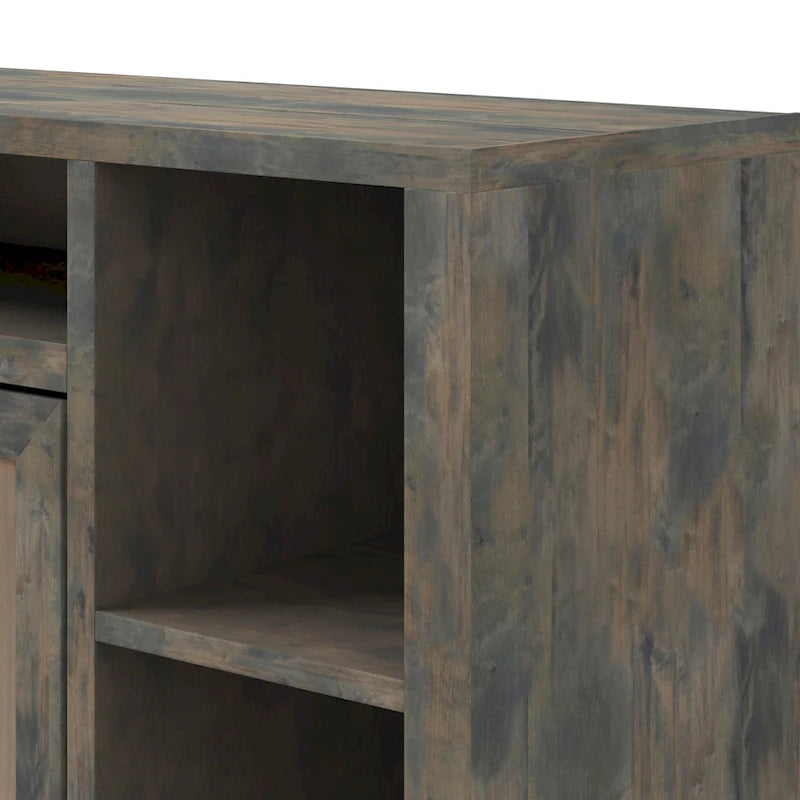 Meuble TV Bridgevine Home Joshua Creek de 74 pouces pour téléviseurs jusqu'à 85 pouces, aucun assemblage requis, finition bois de grange
