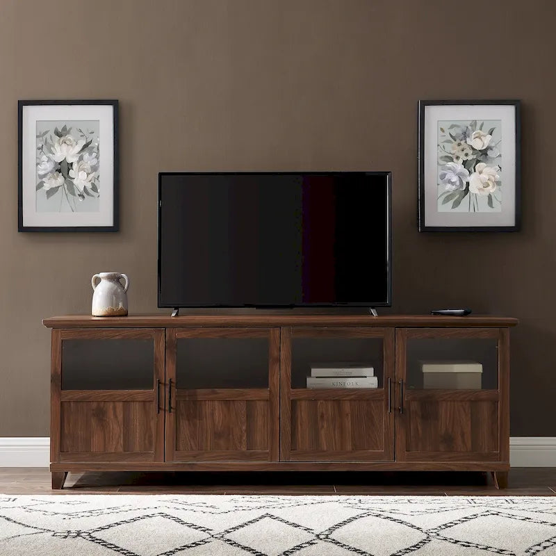 Meuble TV Middlebrook à panneau divisé de 70 pouces à 4 portes