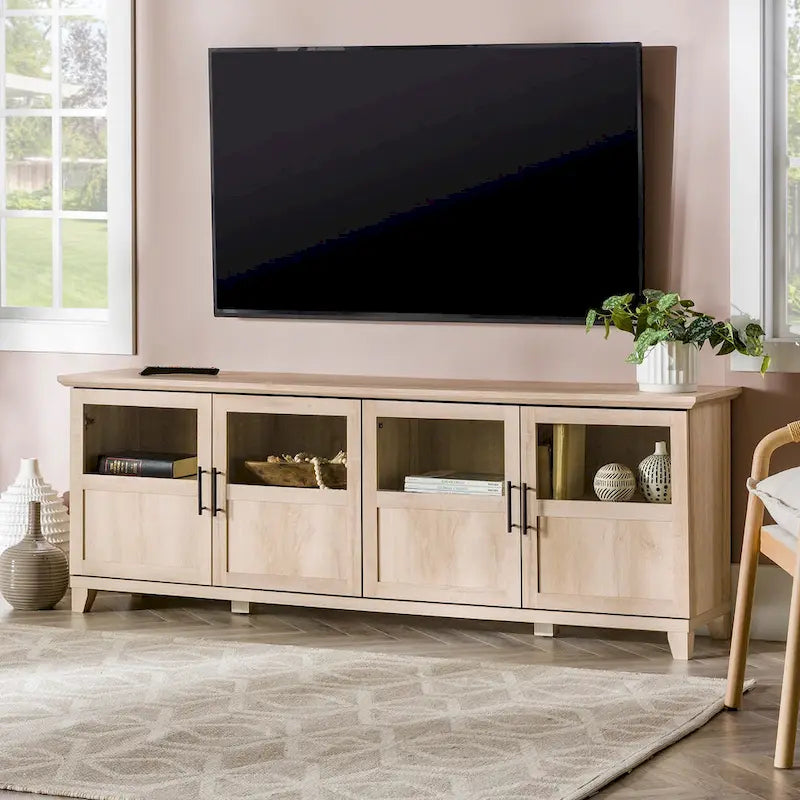 Meuble TV Middlebrook à panneau divisé de 70 pouces à 4 portes