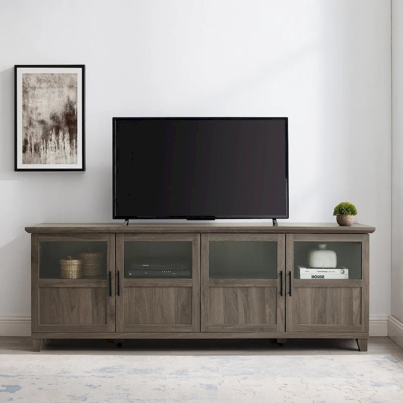 Meuble TV Middlebrook à panneau divisé de 70 pouces à 4 portes
