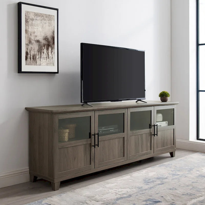 Meuble TV Middlebrook à panneau divisé de 70 pouces à 4 portes