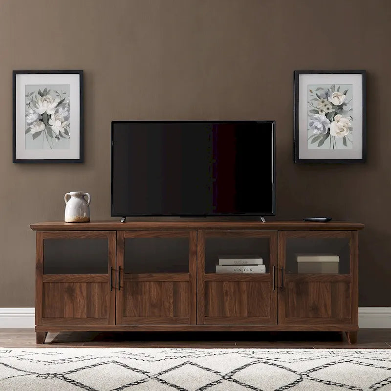 Meuble TV Middlebrook à panneau divisé de 70 pouces à 4 portes