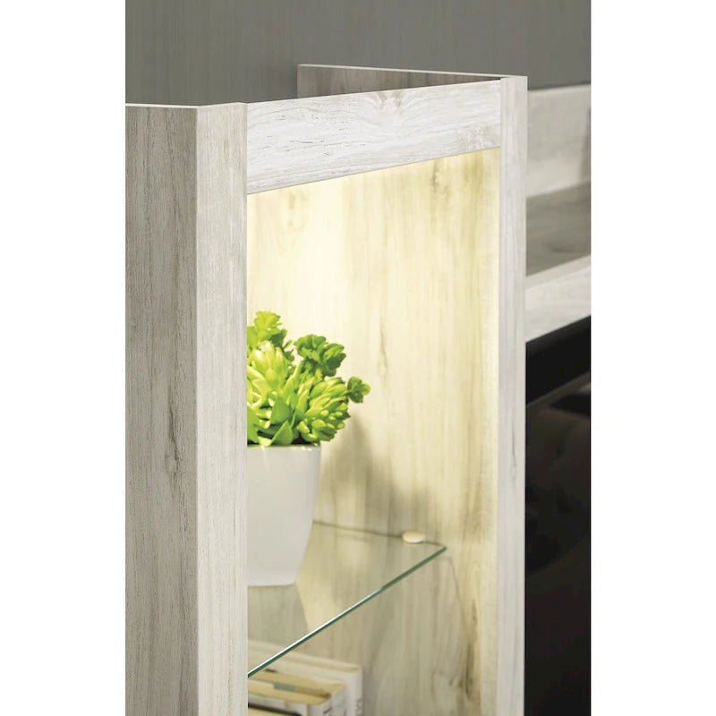 Meuble TV 4 pièces Signature Design by Ashley Bellaby avec foyer électrique, fini blanchi - 103,5 larg. x 19,5 prof. x 72,25 haut. (po)