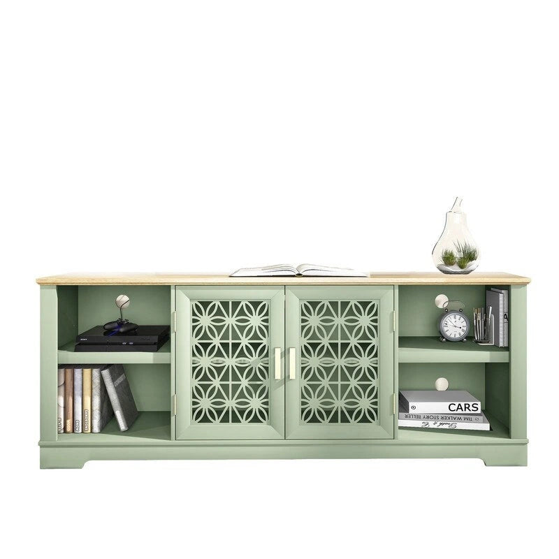 Meuble TV décoratif floral de 70 po pour téléviseurs jusqu'à 82 po