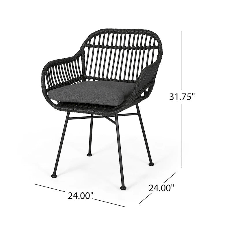 Ensemble de conversation d'extérieur Lehrman deux places en similicuir tressé avec table en verre trempé par Christopher Knight Home