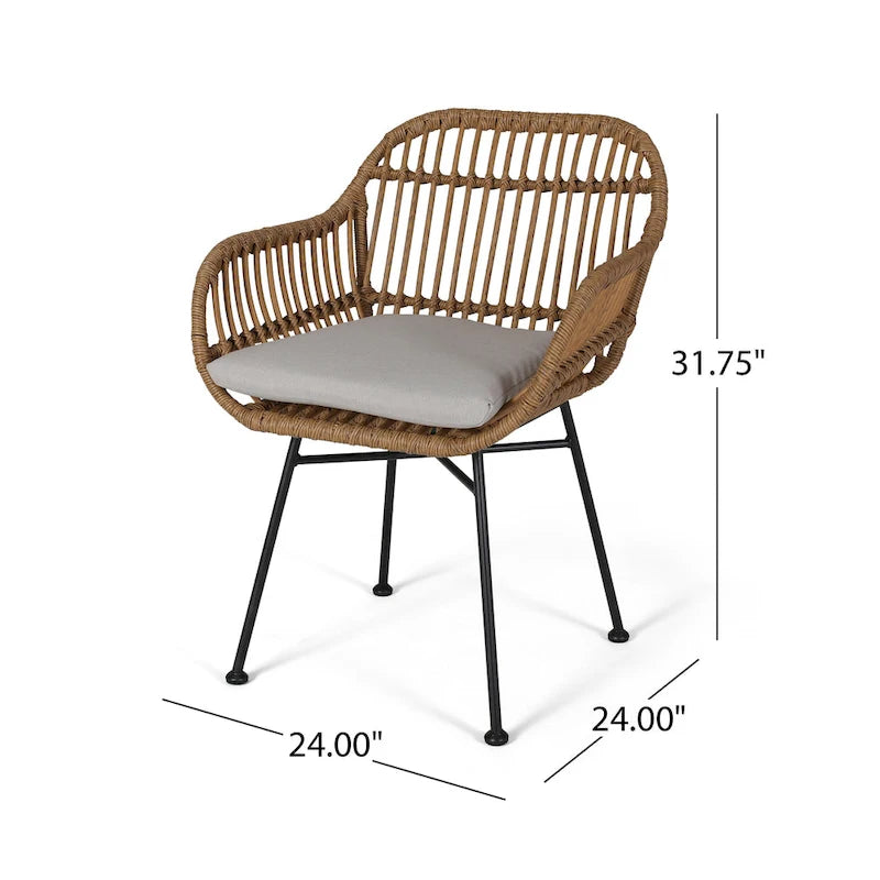 Ensemble de conversation d'extérieur Lehrman deux places en similicuir tressé avec table en verre trempé par Christopher Knight Home