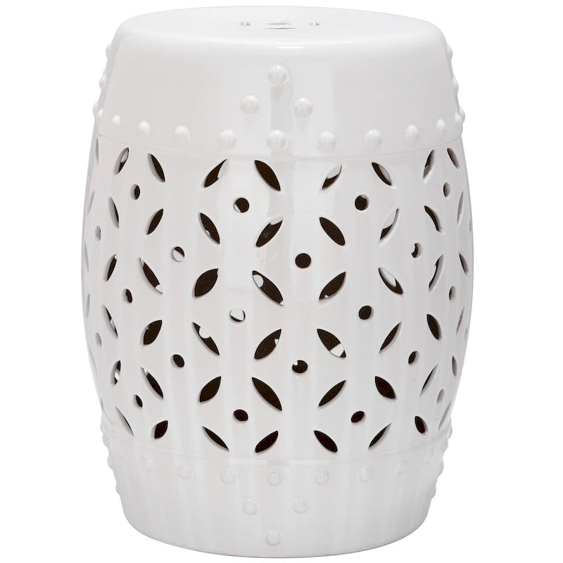 Tabouret de Jardin Décoratif en Céramique Blanche Harmony Snaefridur Paradise de SAFAVIEH