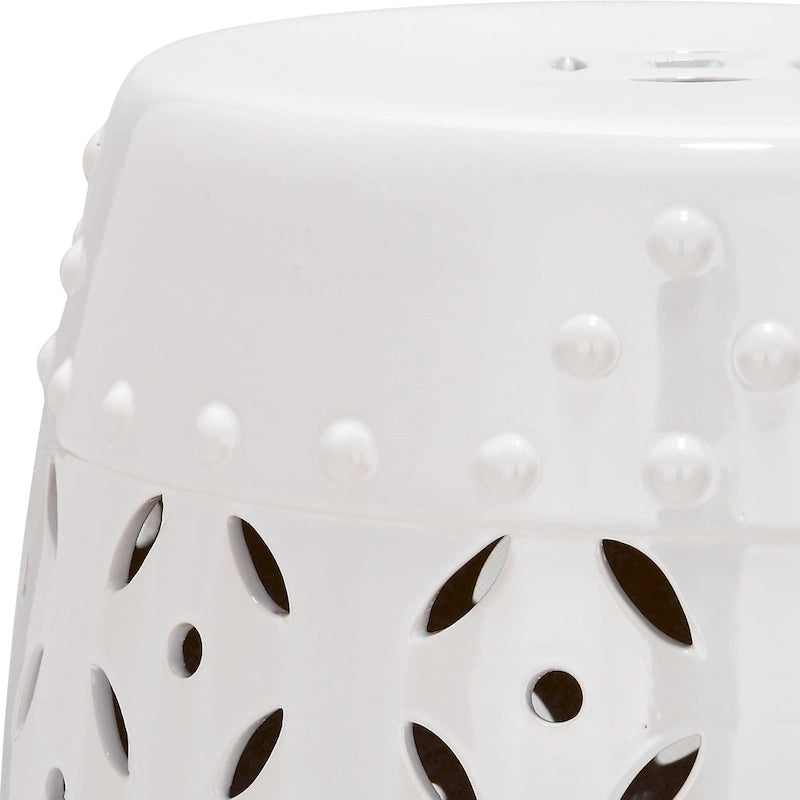 Tabouret de Jardin Décoratif en Céramique Blanche Harmony Snaefridur Paradise de SAFAVIEH