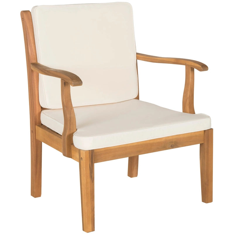 Ensemble de patio 4 pièces Kaia en bois d'acacia d'extérieur SAFAVIEH - 48L x 32P x 25H