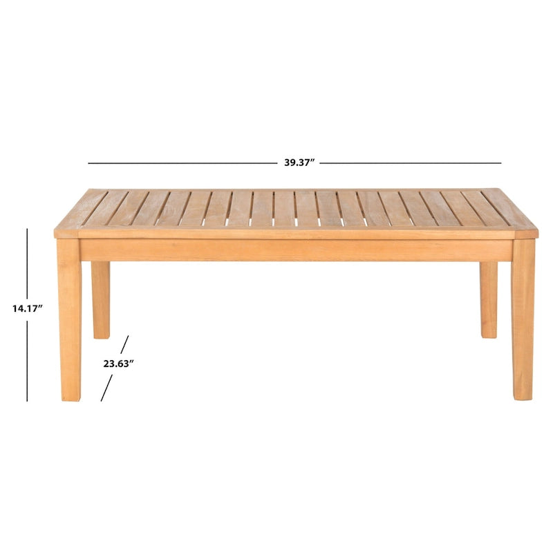 Ensemble de patio 4 pièces Kaia en bois d'acacia d'extérieur SAFAVIEH - 48L x 32P x 25H