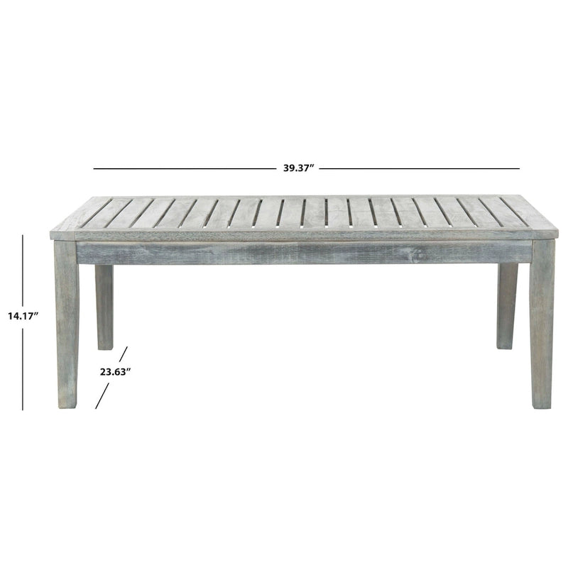 Ensemble de patio 4 pièces Kaia en bois d'acacia d'extérieur SAFAVIEH - 48L x 32P x 25H