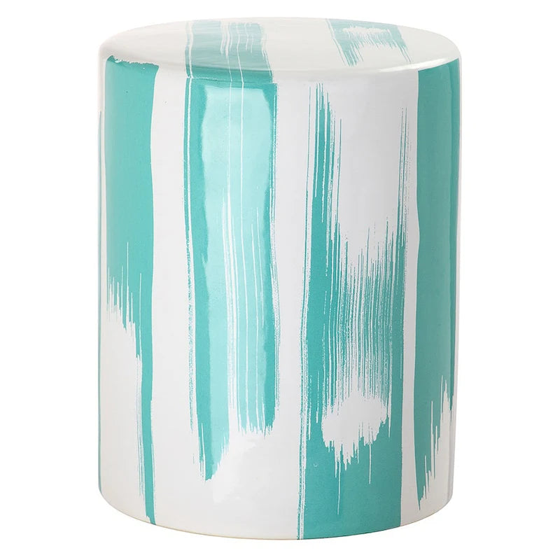 Tabouret de jardin en céramique noir Safavieh Radita, motif abstrait et moderne