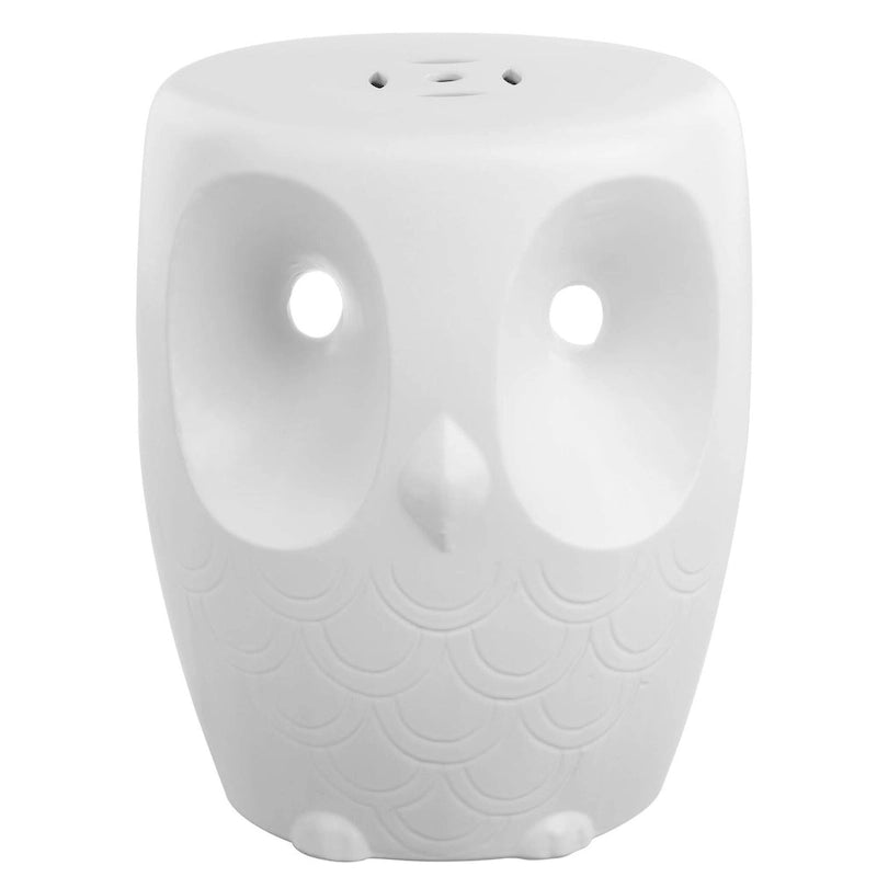 Tabouret de jardin décoratif d'intérieur/extérieur en céramique SAFAVIEH Media Owl