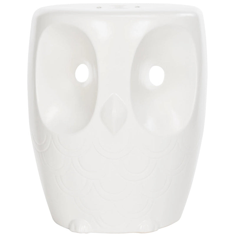 Tabouret de jardin décoratif d'intérieur/extérieur en céramique SAFAVIEH Media Owl