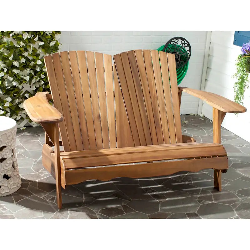 Banc d'extérieur Adirondack Fanie en bois d'acacia SAFAVIEH - 57Lx37Px33H