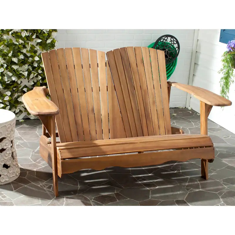 Banc d'extérieur Adirondack Fanie en bois d'acacia SAFAVIEH - 57Lx37Px33H