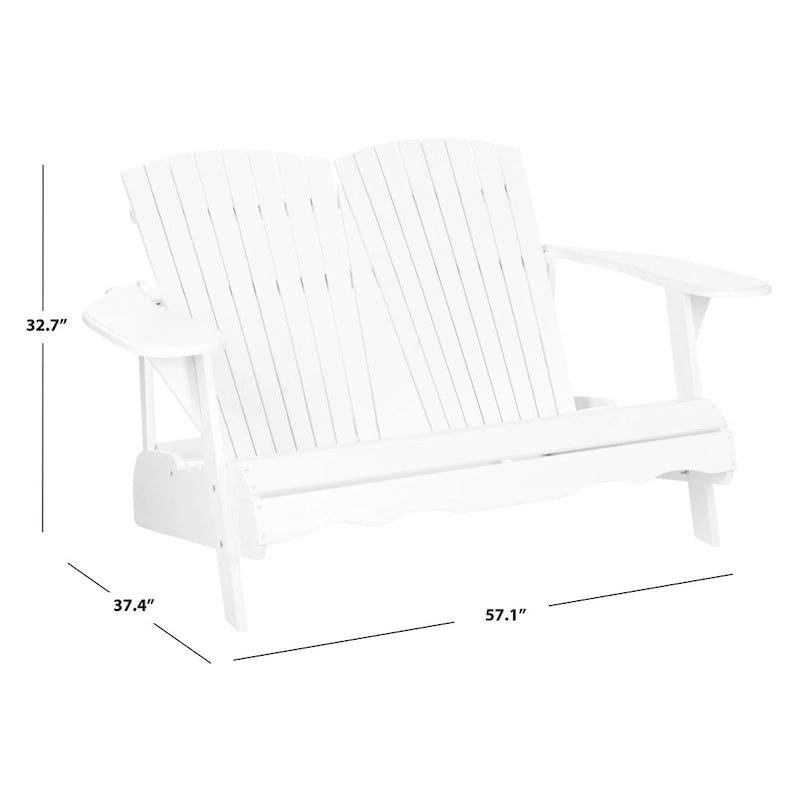 Banc d'extérieur Adirondack Fanie en bois d'acacia SAFAVIEH - 57Lx37Px33H