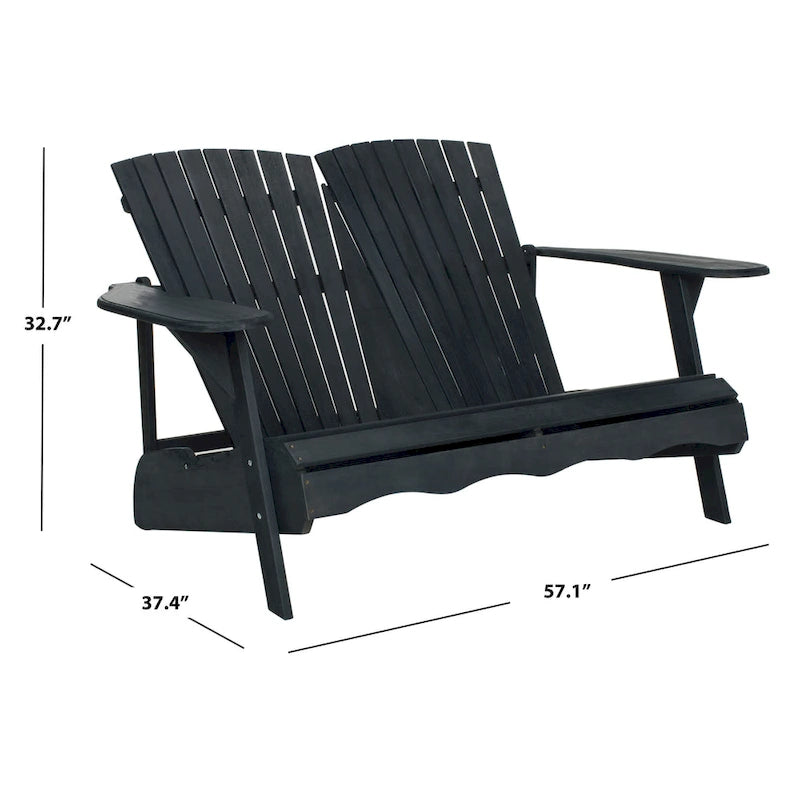 Banc d'extérieur Adirondack Fanie en bois d'acacia SAFAVIEH - 57Lx37Px33H