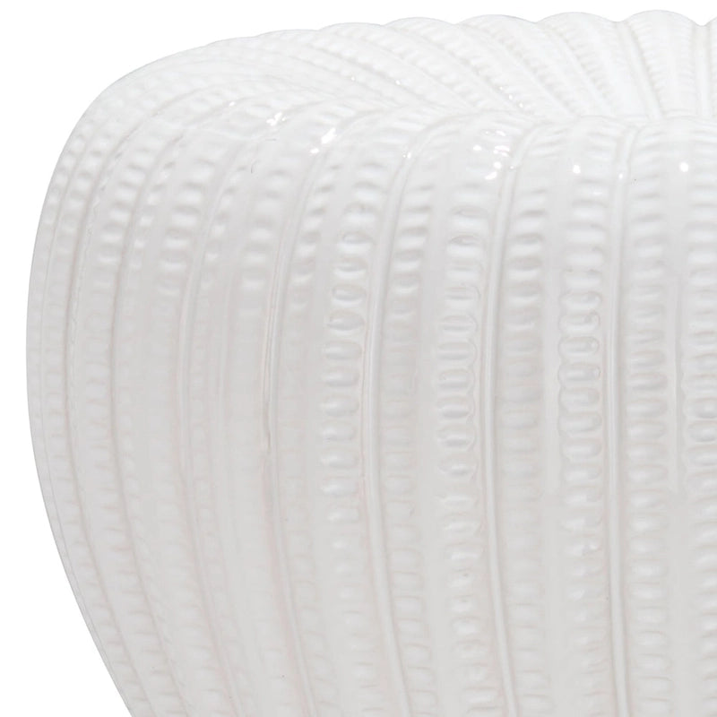 Tabouret de jardin décoratif ovale en céramique blanche Taisia Paradise de SAFAVIEH