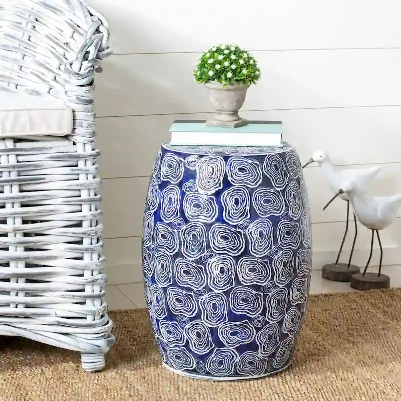 SAFAVIEH Albertina Tabouret décoratif en céramique pour jardin intérieur/extérieur