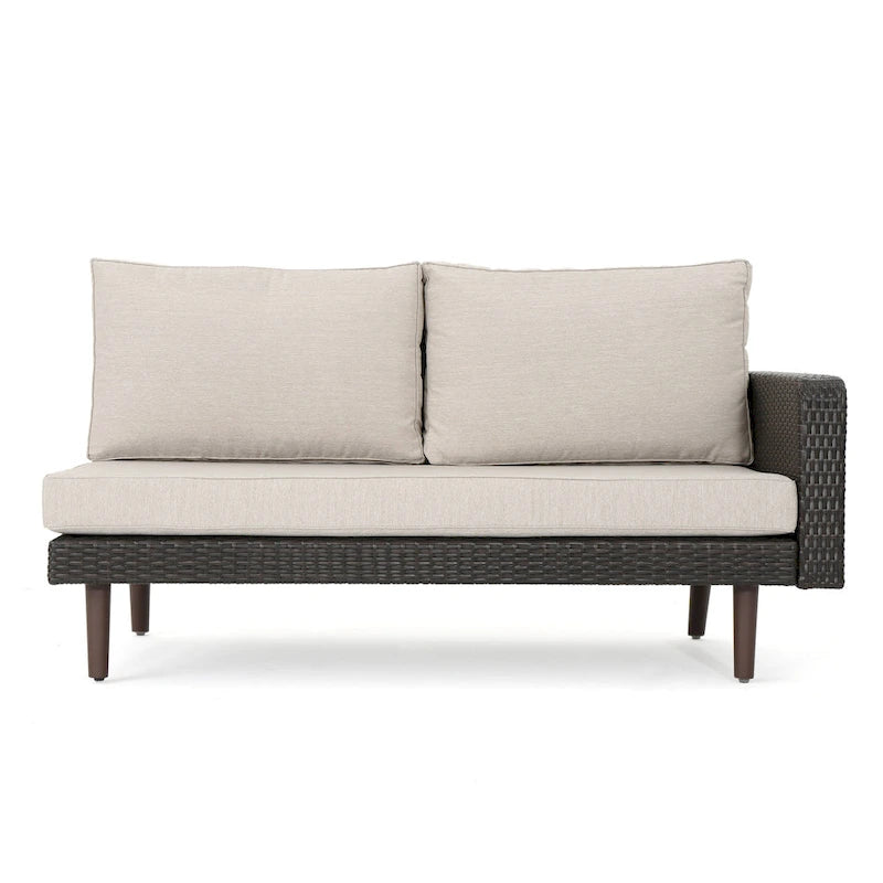 Ensemble de canapé d'angle en osier 4 pièces Tahiti Outdoor avec coussins par Christopher Knight Home