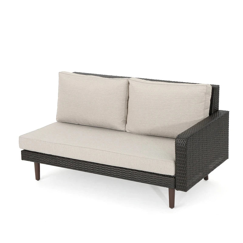 Ensemble de canapé d'angle en osier 4 pièces Tahiti Outdoor avec coussins par Christopher Knight Home