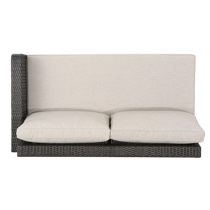 Ensemble de canapé d'angle en osier 4 pièces Tahiti Outdoor avec coussins par Christopher Knight Home