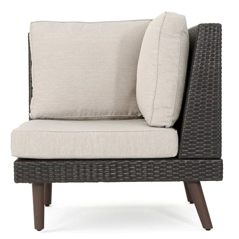 Ensemble de canapé d'angle en osier 4 pièces Tahiti Outdoor avec coussins par Christopher Knight Home
