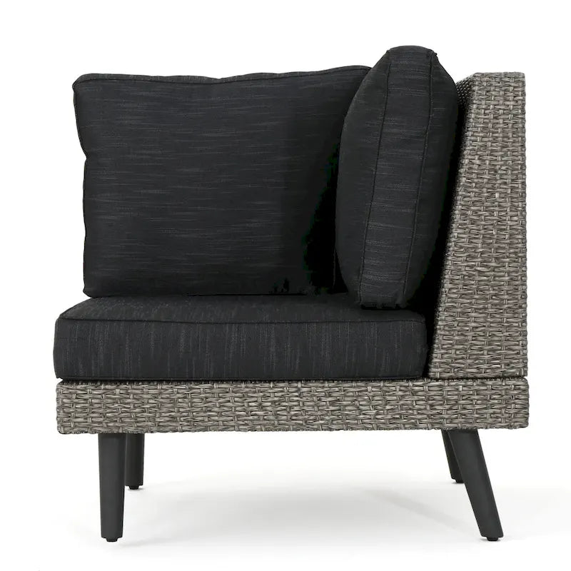 Ensemble de canapé d'angle en osier 4 pièces Tahiti Outdoor avec coussins par Christopher Knight Home