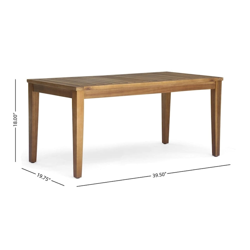 Ensemble de conversation d'extérieur Newbury en bois d'acacia 4 places avec table basse par Christopher Knight Home