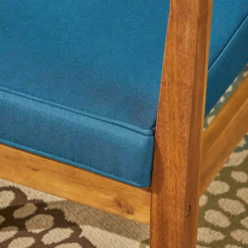 Ensemble de conversation d'extérieur Newbury en bois d'acacia 4 places avec table basse par Christopher Knight Home