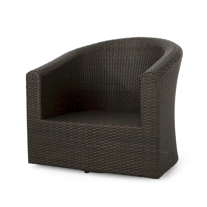 Fauteuil pivotant d'extérieur en osier et aluminium Darius par Christopher Knight Home