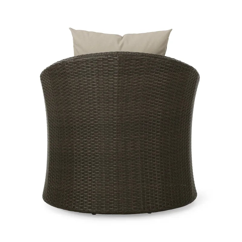 Fauteuil pivotant d'extérieur en osier et aluminium Darius par Christopher Knight Home