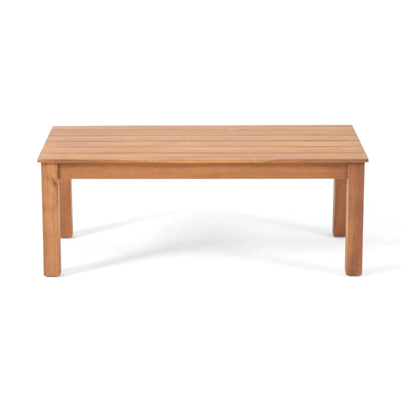 Ensemble causeuse et table basse d'extérieur en bois d'acacia Temecula avec coussins par Christopher Knight Home