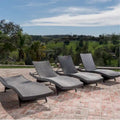 Chaises longues d'extérieur en osier (lot de 4) par Christopher Knight Home