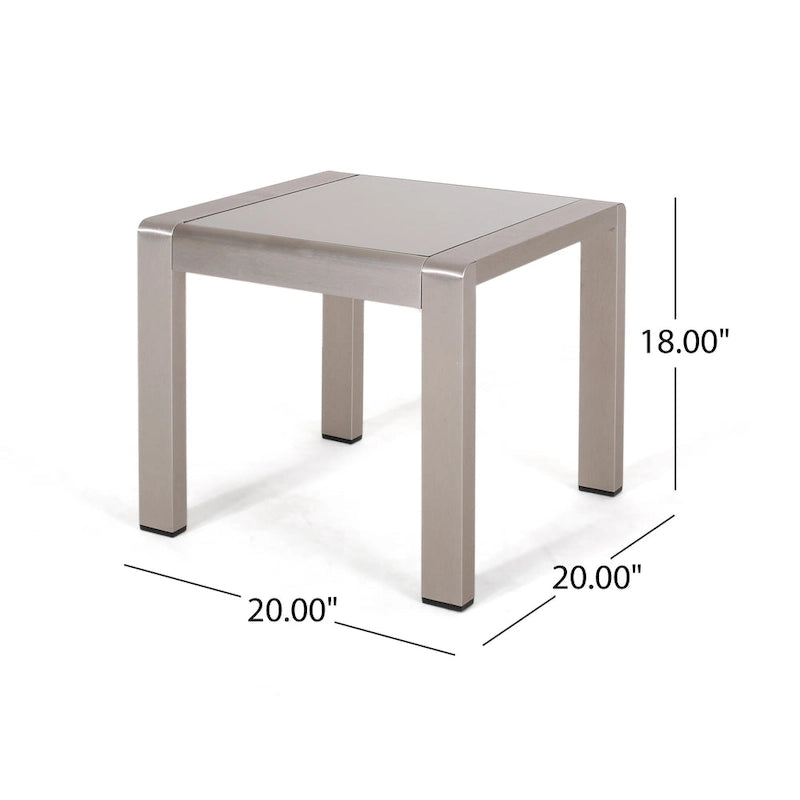 Ensemble canapé trois places en aluminium et pouf d'extérieur Cape Coral avec tables d'appoint par Christopher Knight Home