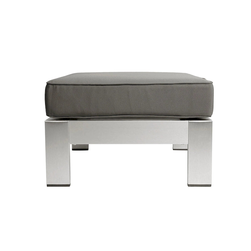 Ensemble canapé trois places en aluminium et pouf d'extérieur Cape Coral avec tables d'appoint par Christopher Knight Home