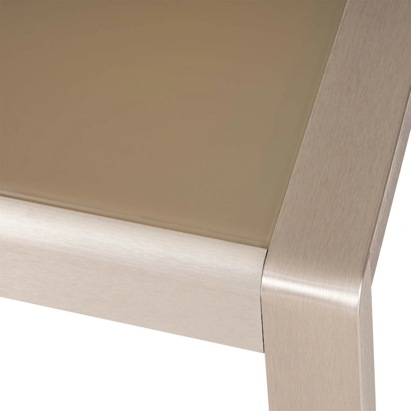 Ensemble canapé trois places en aluminium et pouf d'extérieur Cape Coral avec tables d'appoint par Christopher Knight Home