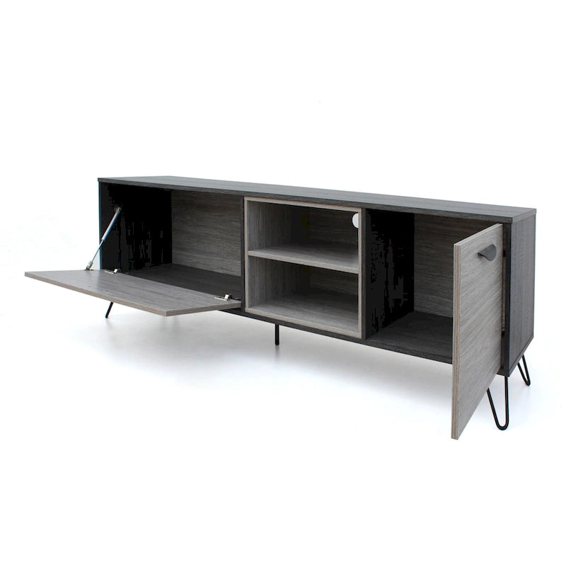 Ensemble de meuble TV Bramhall 3 pièces gris en faux bois par Christopher Knight Home