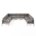 Canapé d'angle d'extérieur en aluminium en U pour 11 personnes, par Christopher Knight Home, Cape Coral