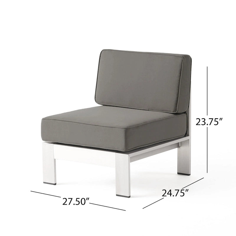 Canapé d'angle d'extérieur en aluminium en U pour 11 personnes, par Christopher Knight Home, Cape Coral
